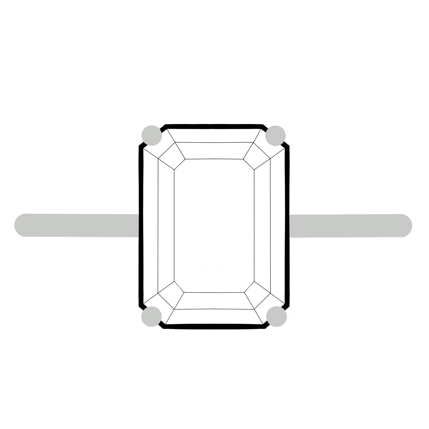 3.0ct Emerald Cut Moissanite Ring