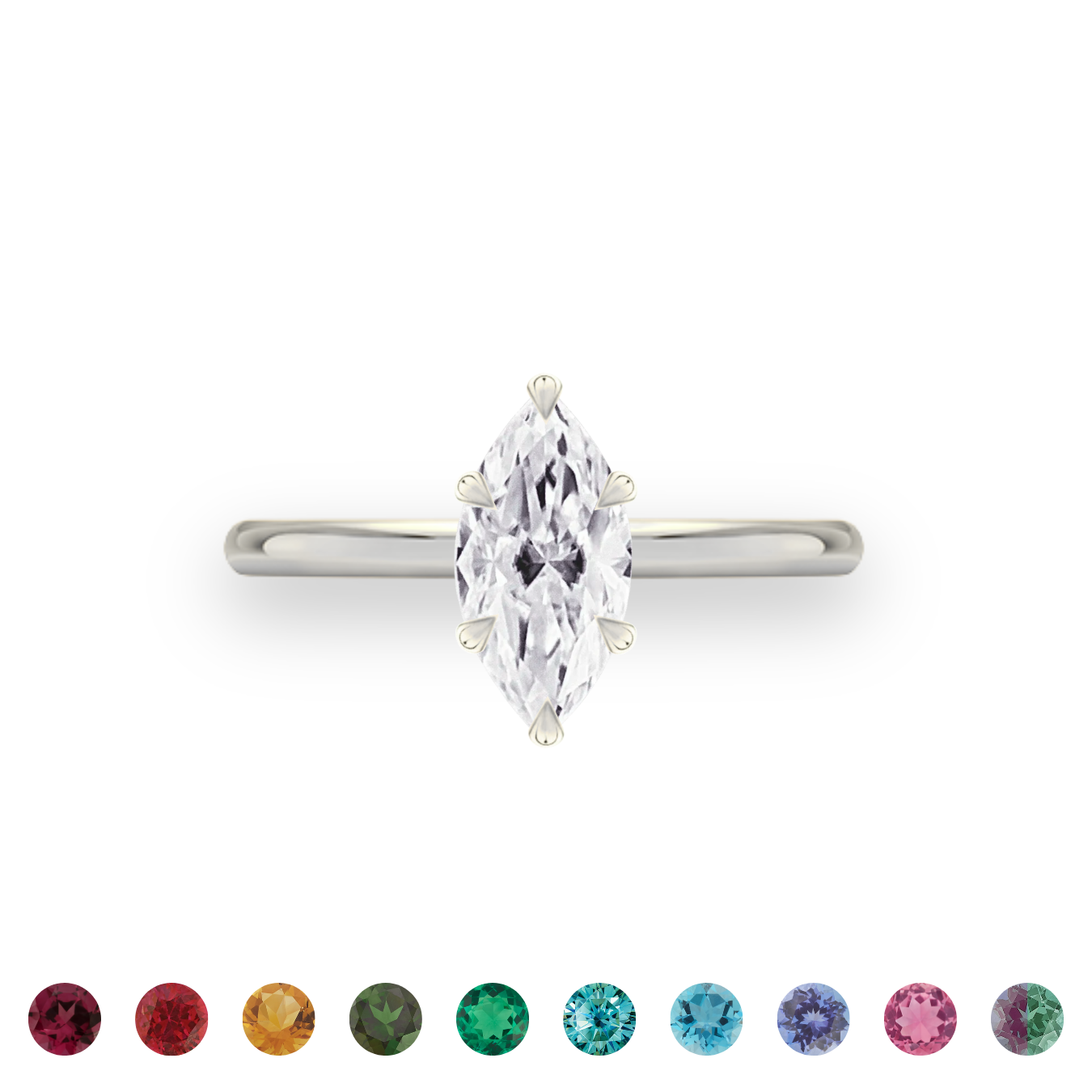Customize Solitaire Marquise Ring • Sterling Silver