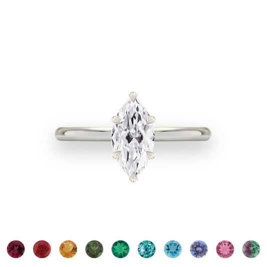 Customize Solitaire Marquise Ring • Sterling Silver