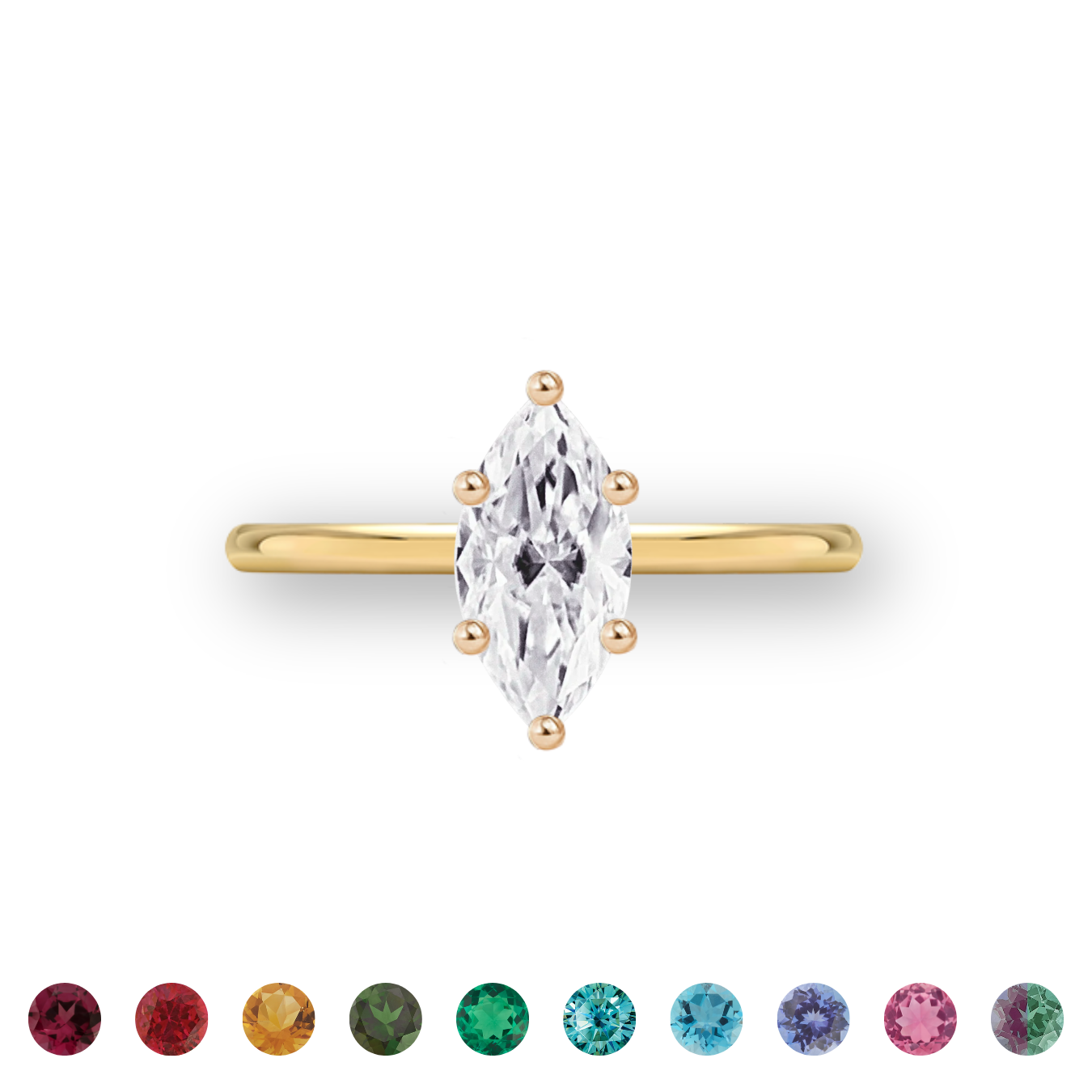 Customize Solitaire Marquise Ring