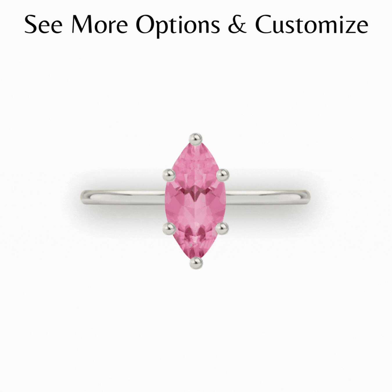 Customize Solitaire Marquise Ring • Sterling Silver