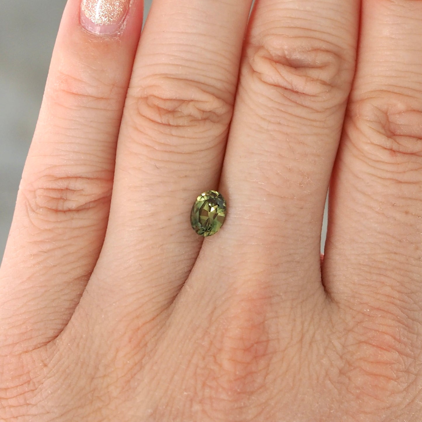 1.25ct Green Oval Sapphire