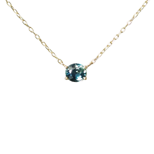 0.77ct Oval Sapphire Floating Gem Necklace