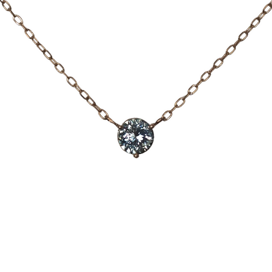 0.54ct Round Montana Sapphire Floating Gem Necklace