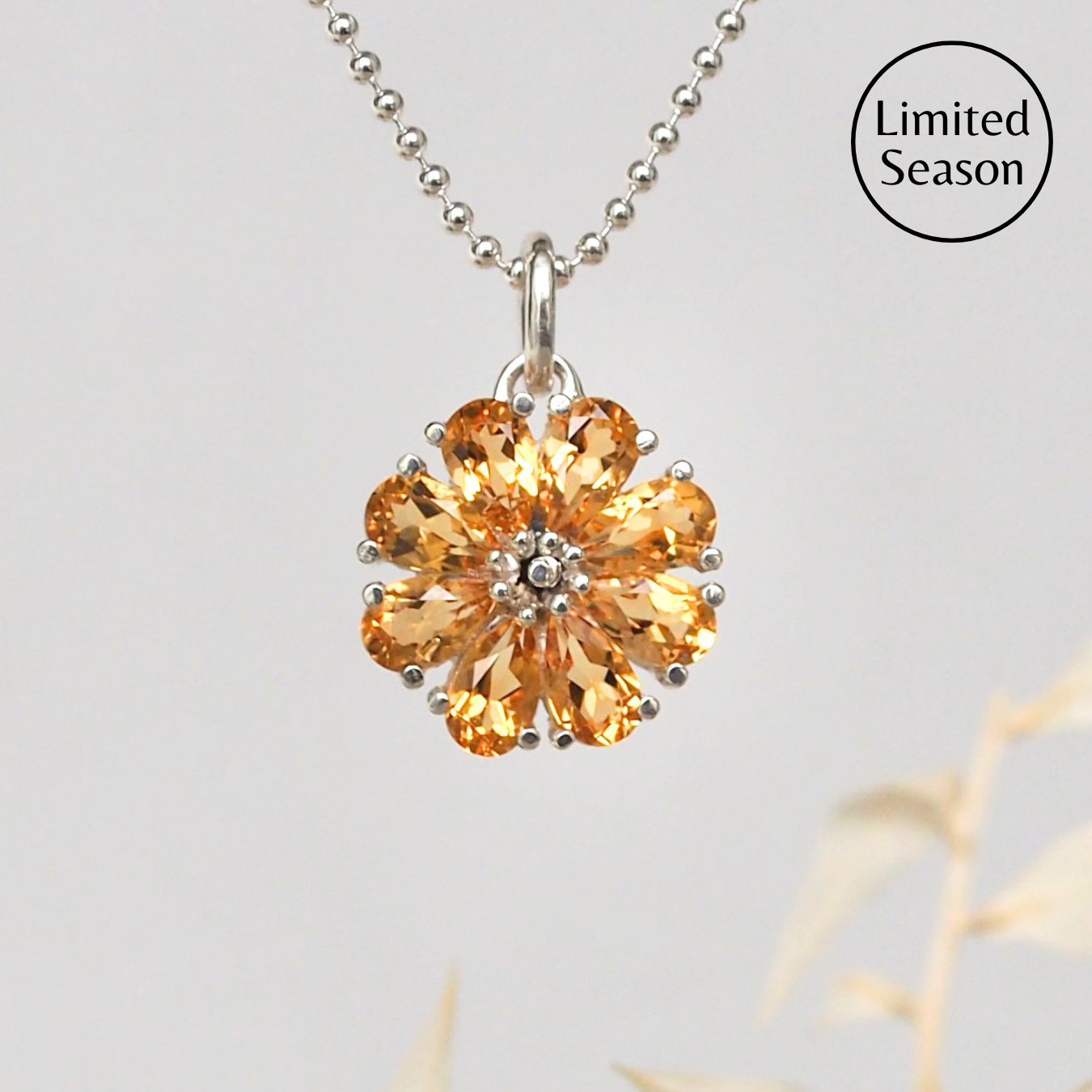 Yellow Day's Eye Pendant • Sterling Silver