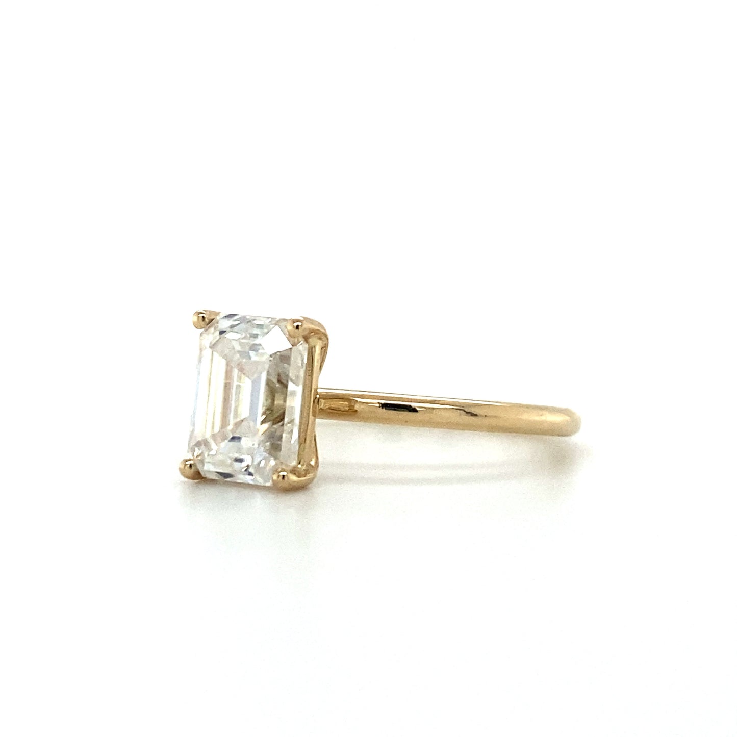 3.0ct Emerald Cut Moissanite Ring