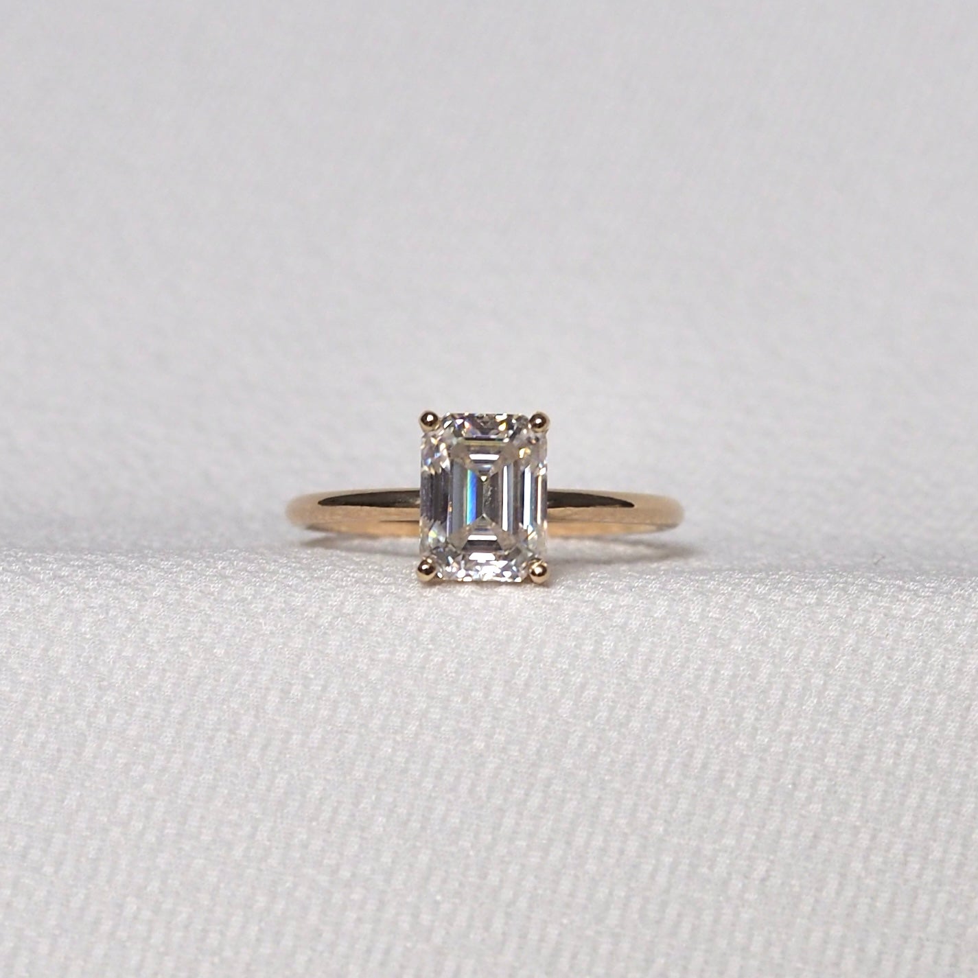 3.0ct Emerald Cut Moissanite Ring