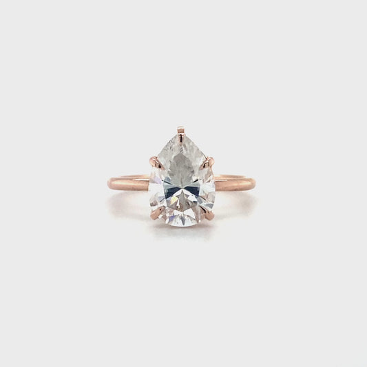 2.0ct Pear Moissanite Ring