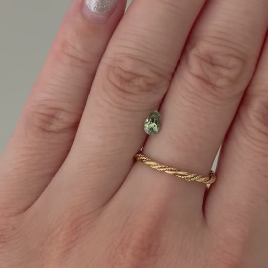 0.52ct Mint Green Pear Sapphire