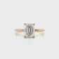 2.0ct Emerald Cut Moissanite Ring