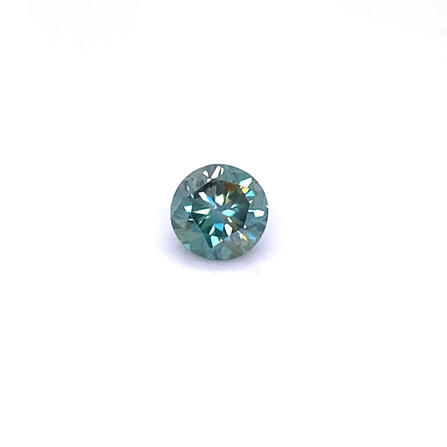 Round Blue Green Moissanite