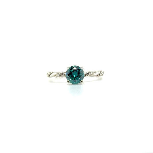 Deep Green Moissanite Unity Ring