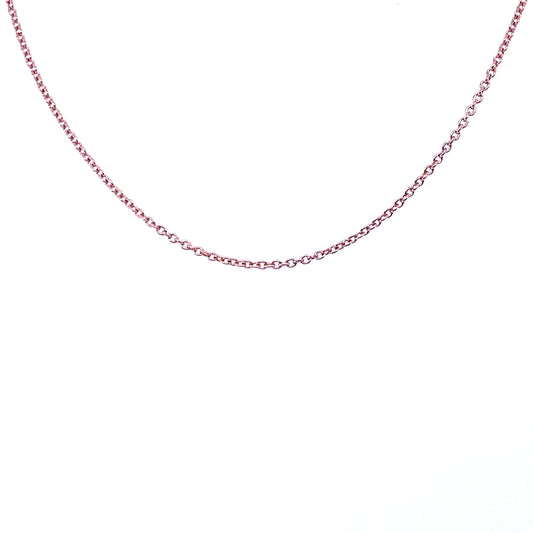 14K Rose Gold 0.8mm Oval Cable Chain, Adjustable