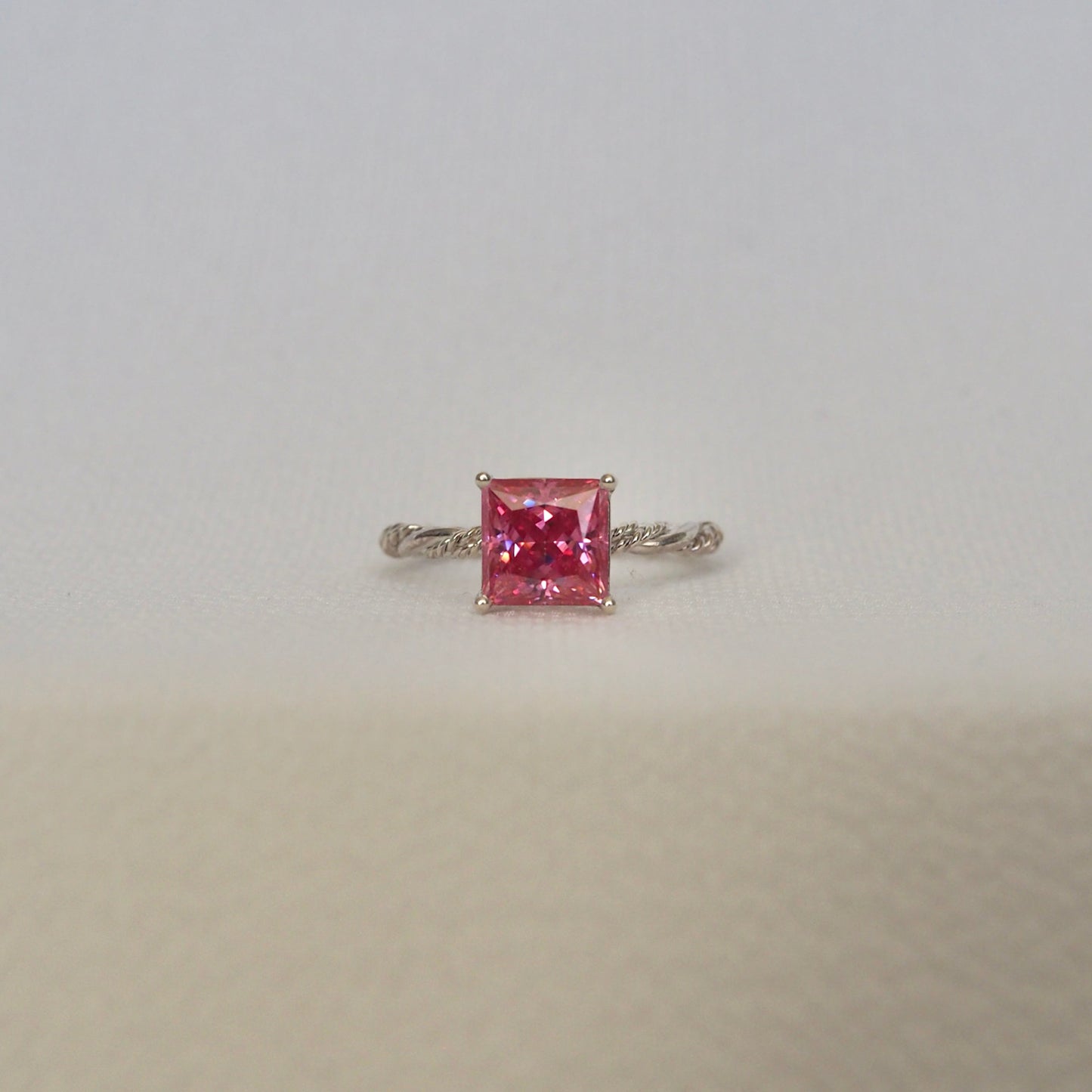 Pink Moissanite Unity Ring • RTS