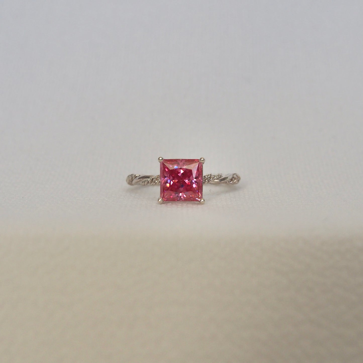 Pink Moissanite Unity Ring