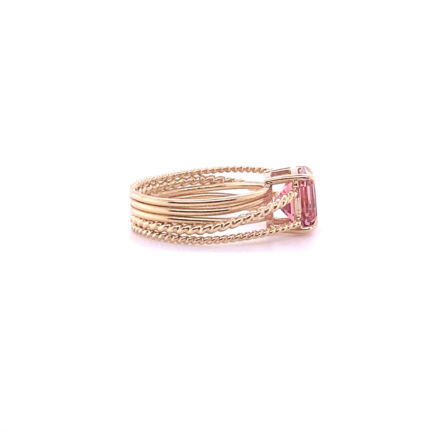 2.1ct Pink Tourmaline Entwined Ring