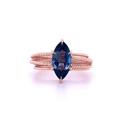 London Blue Topaz Marquise Entwined Ring