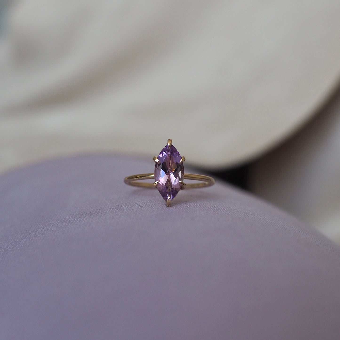 12x6mm Marquise Amethyst Ring