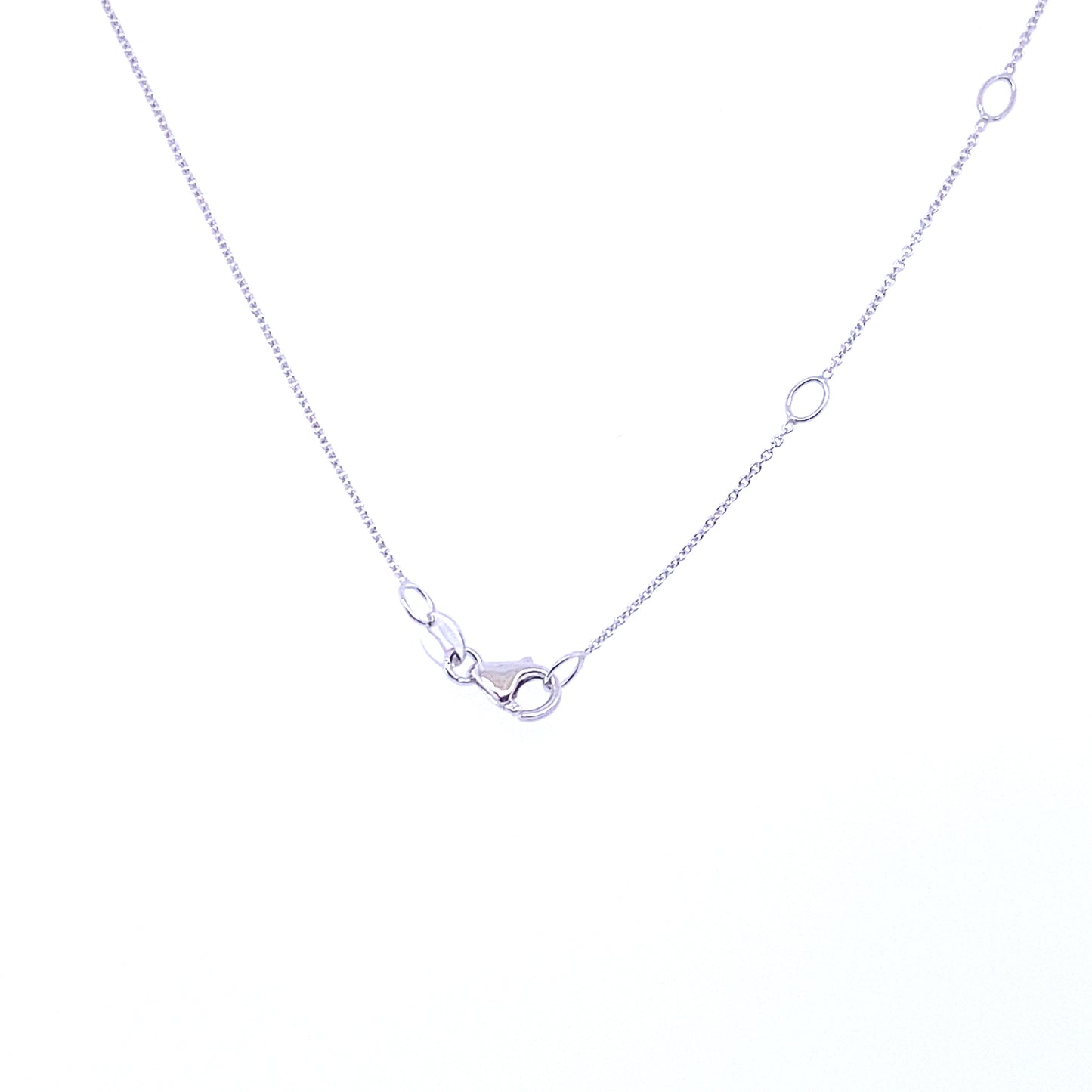 14K White Gold 0.8mm Oval Cable Chain, Adjustable