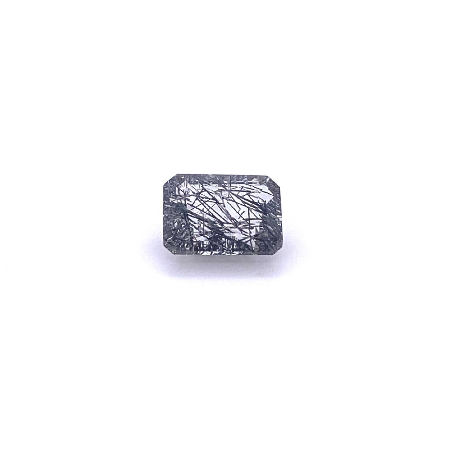 Emerald Cut Black Tourmalinated Quartz #2