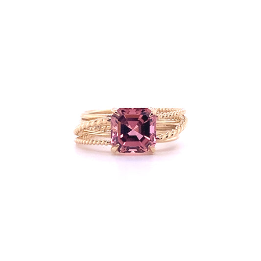 2.1ct Pink Tourmaline Entwined Ring
