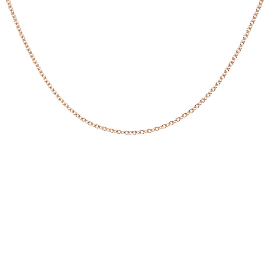 14K Yellow Gold 0.8mm Oval Cable Chain, Adjustable