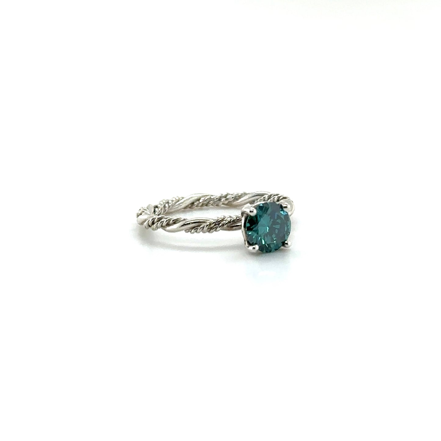 Deep Green Moissanite Unity Ring