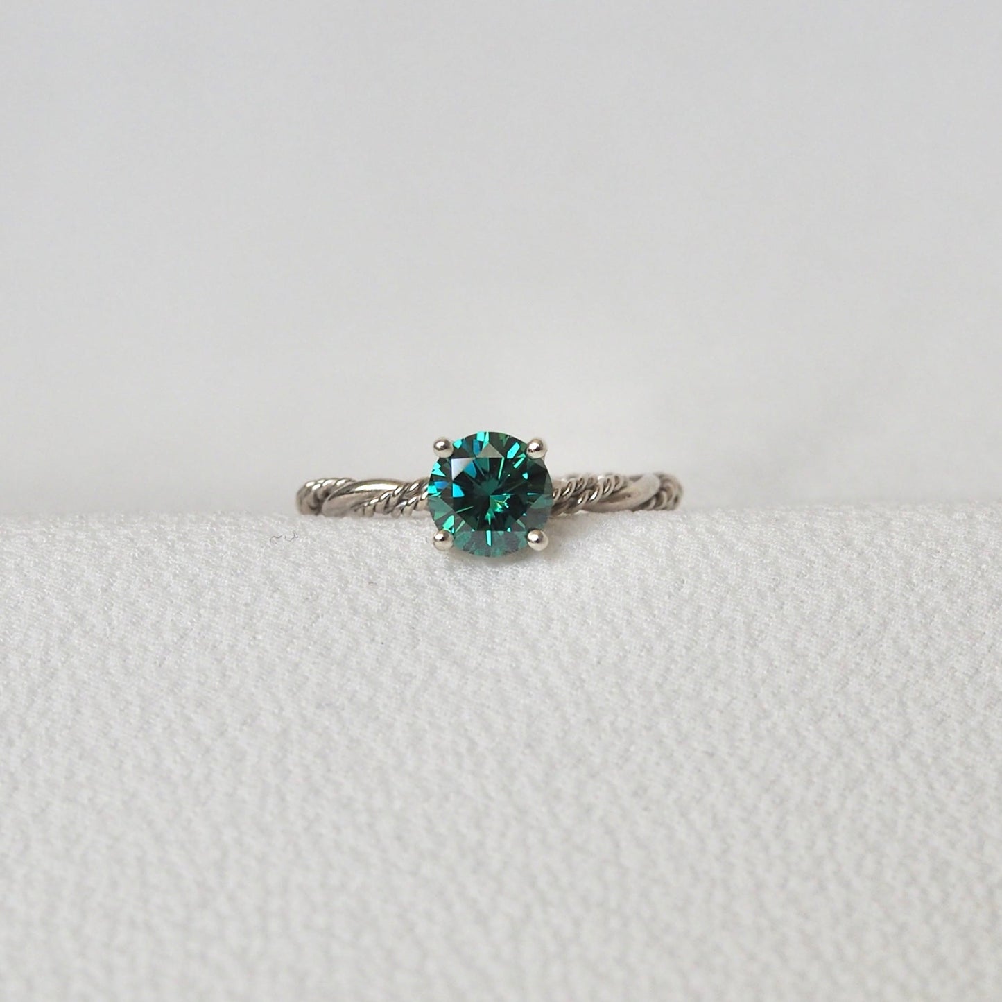 Green Moissanite Unity Ring • RTS